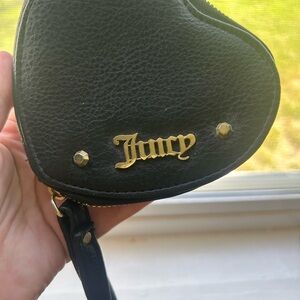 Juicy Couture Black Heart Pouch with Gold Details